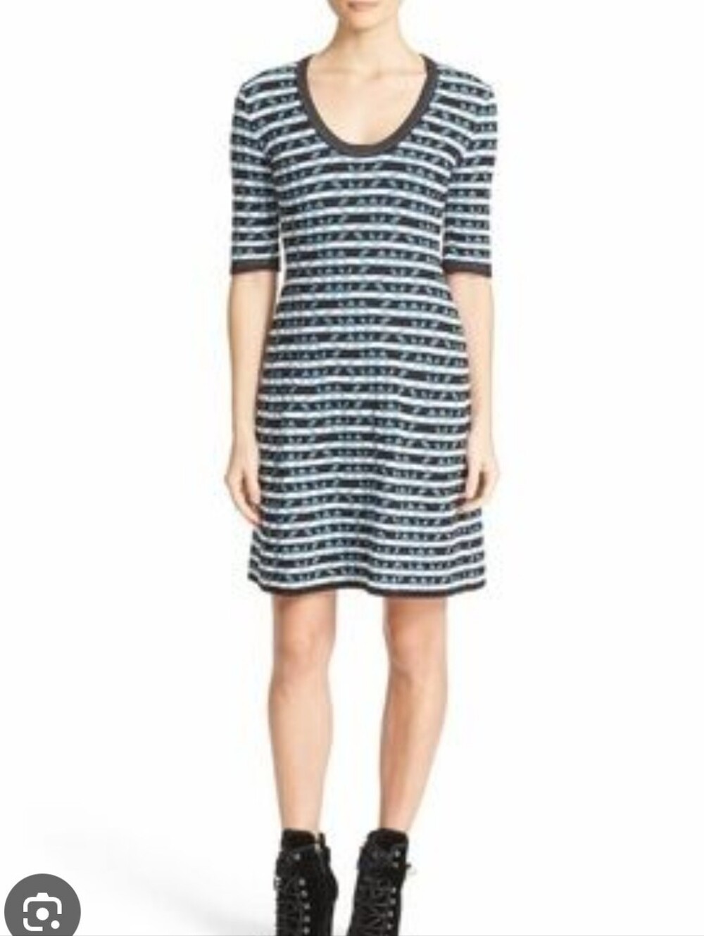 Missoni M stretchy patterned fit and flare dress Sz 40/4